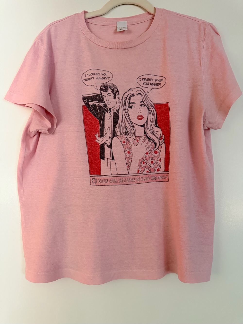 Re/Done Light Pink Short Sleeve Tee - L